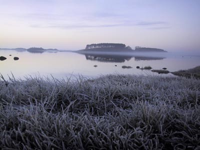 Stavns Fjords nordende med Hesselholm og Hundsholm